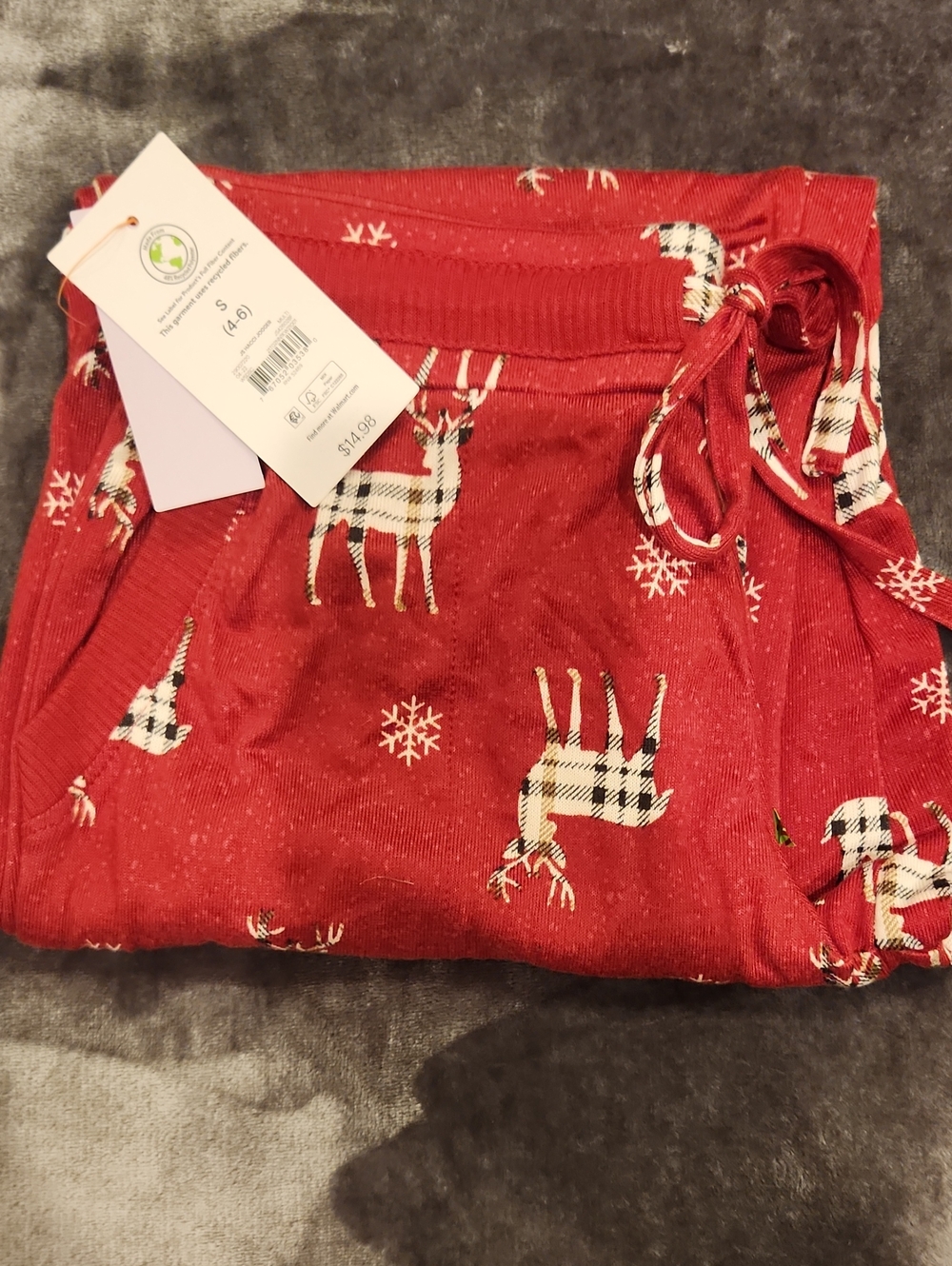 Womens Red Reindeer Print Pajama Pants